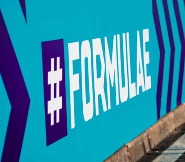 Formula E painted on track wall 